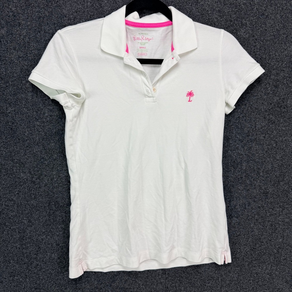 Lilly Pulitzer Island Polo Women S White Preppy Sporty Tennis Resortwear